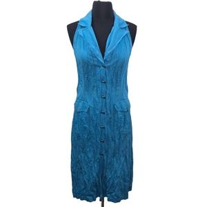 Escada blue snap vest / midi dress